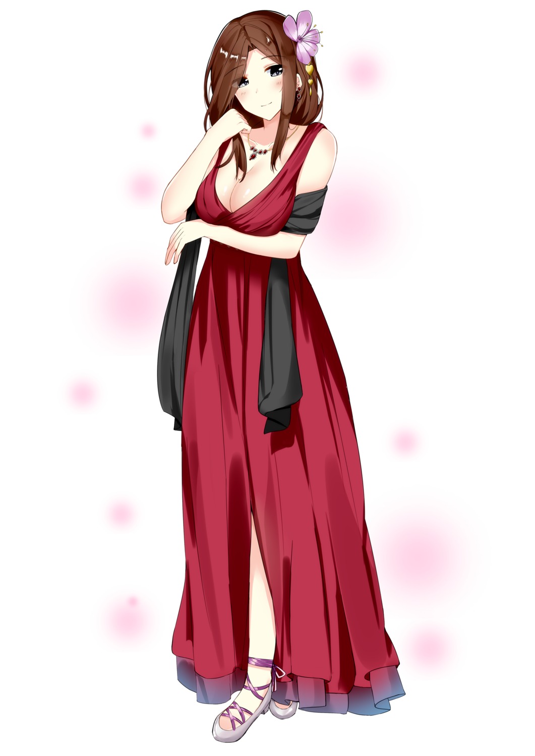 breast_hold cleavage dress heels kurigura_(sketch_san)