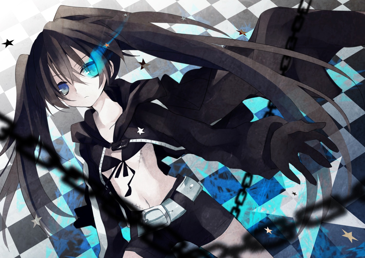 bikini_top black_rock_shooter black_rock_shooter_(character) hanepochi swimsuits vocaloid