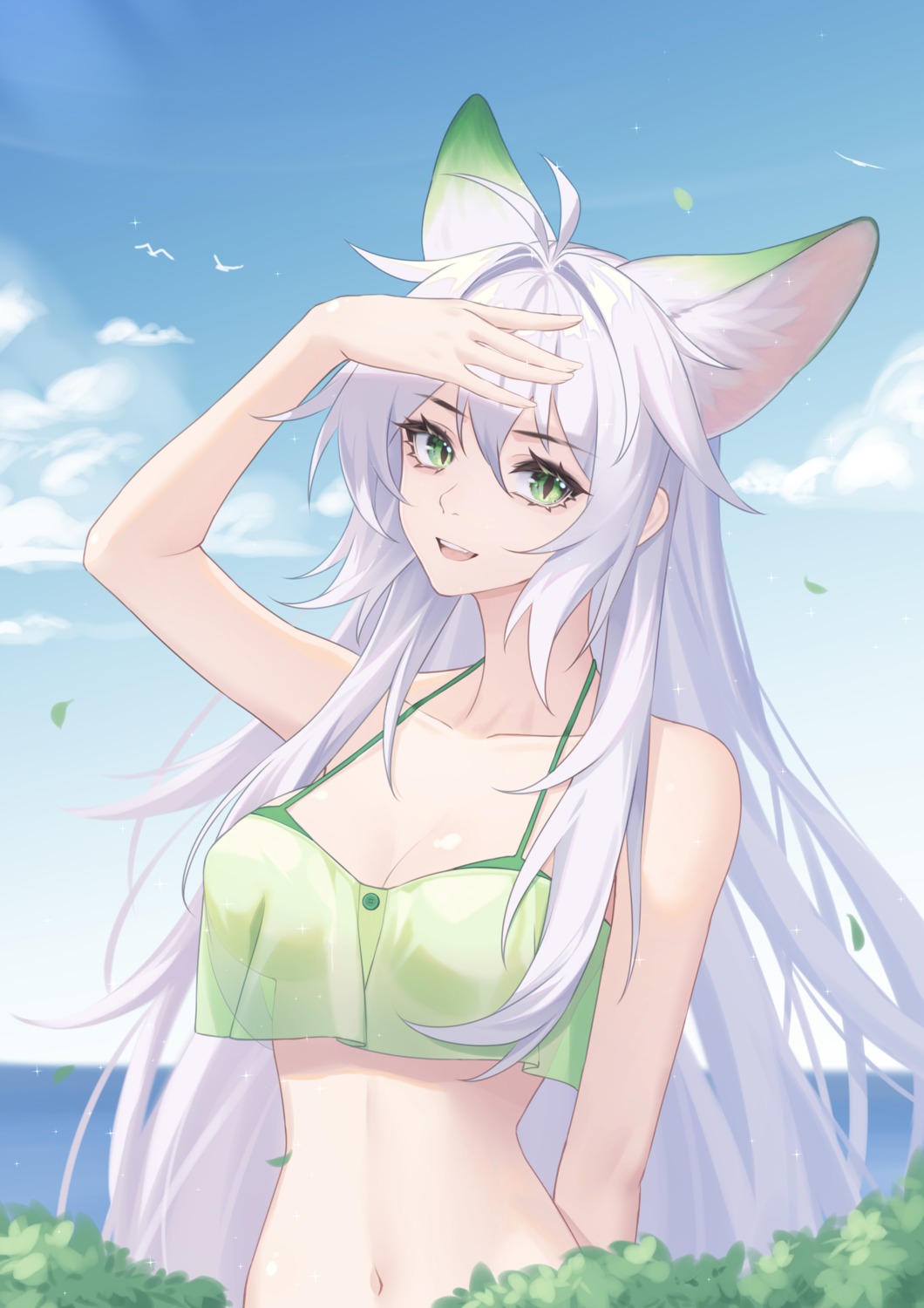 animal_ears bikini_top cleavage kirby_d_a swimsuits