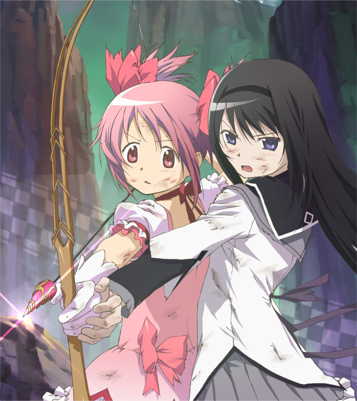 akemi_homura disc_cover jpeg_artifacts kaname_madoka mahou_shoujo_madoka_magica