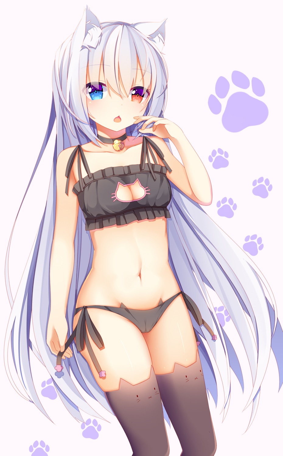 animal_ears bra cameltoe cleavage heterochromia jyt nekomimi pantsu string_panties thighhighs