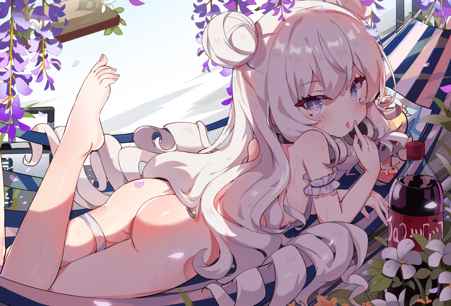 14c ass azur_lane bikini feet garter le_malin_(azur_lane) loli nipples swimsuits thong