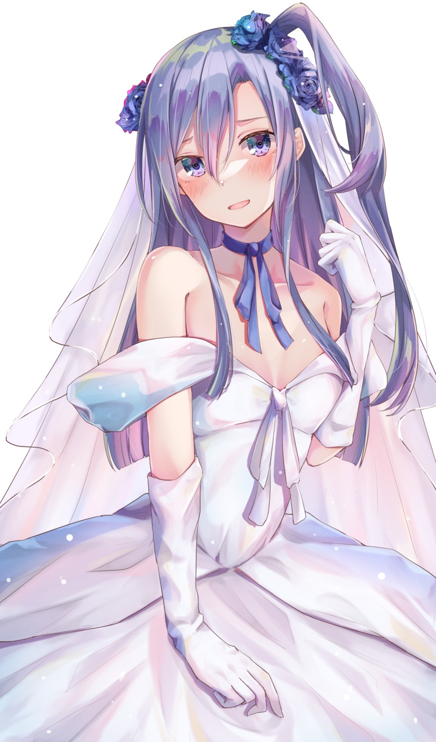 dress no_bra open_shirt wedding_dress yuunamida_uyu