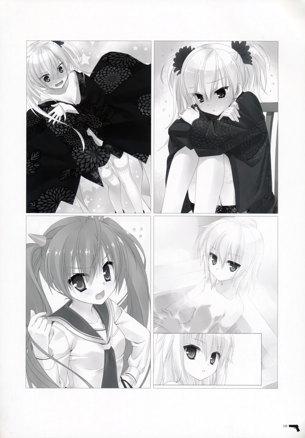 censored hidan_no_aria kagataka_kikuyo kanzaki_h_aria kobuichi monochrome naked seifuku yada_reki