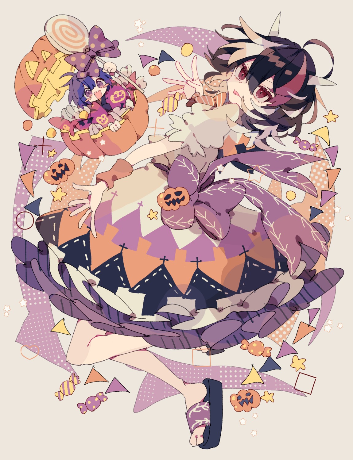 dress halloween japanese_clothes kijin_seija nikorashika sukuna_shinmyoumaru touhou