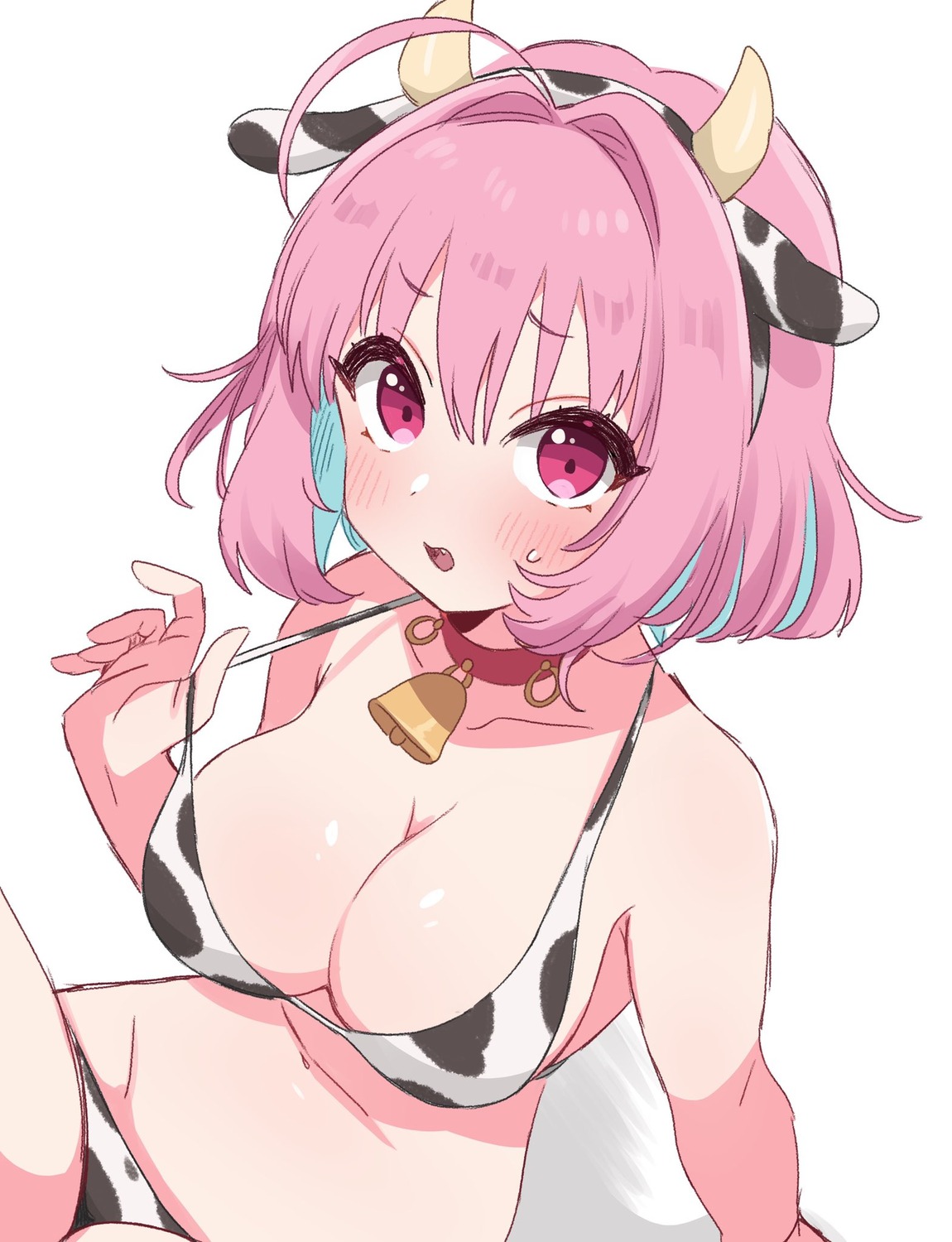 animal_ears bikini horns saitou_katuo swimsuits the_idolm@ster the_idolm@ster_cinderella_girls undressing yumemi_riamu