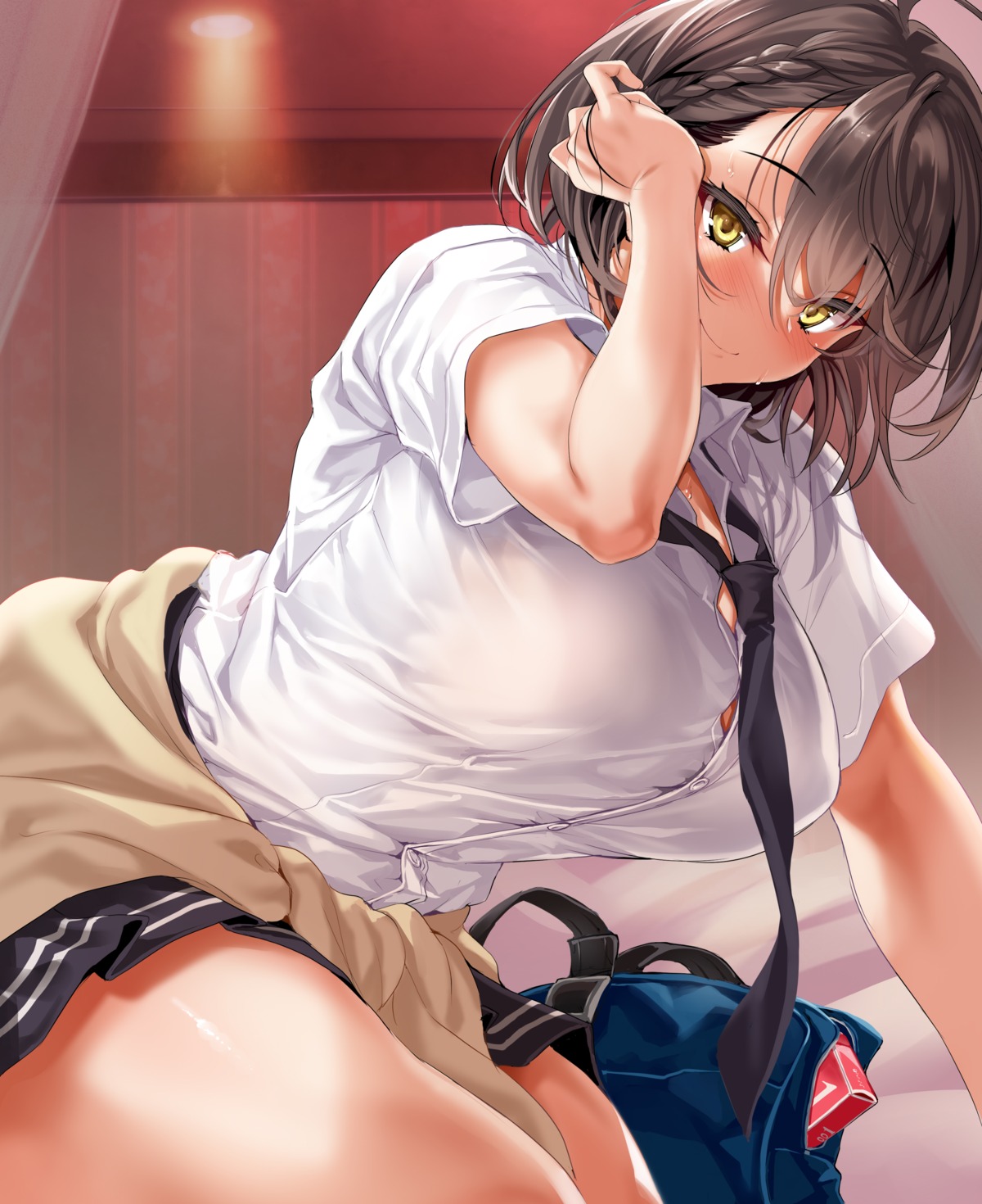 azur_lane baltimore_(azur_lane) cle_masahiro erect_nipples seifuku sweater