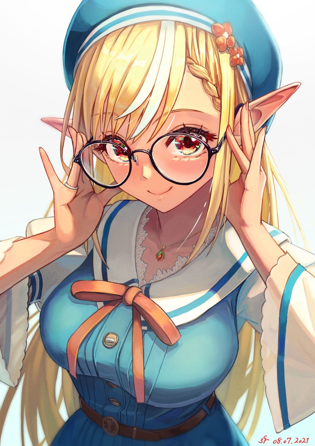 elf hololive megane pointy_ears sakumichi shiranui_flare