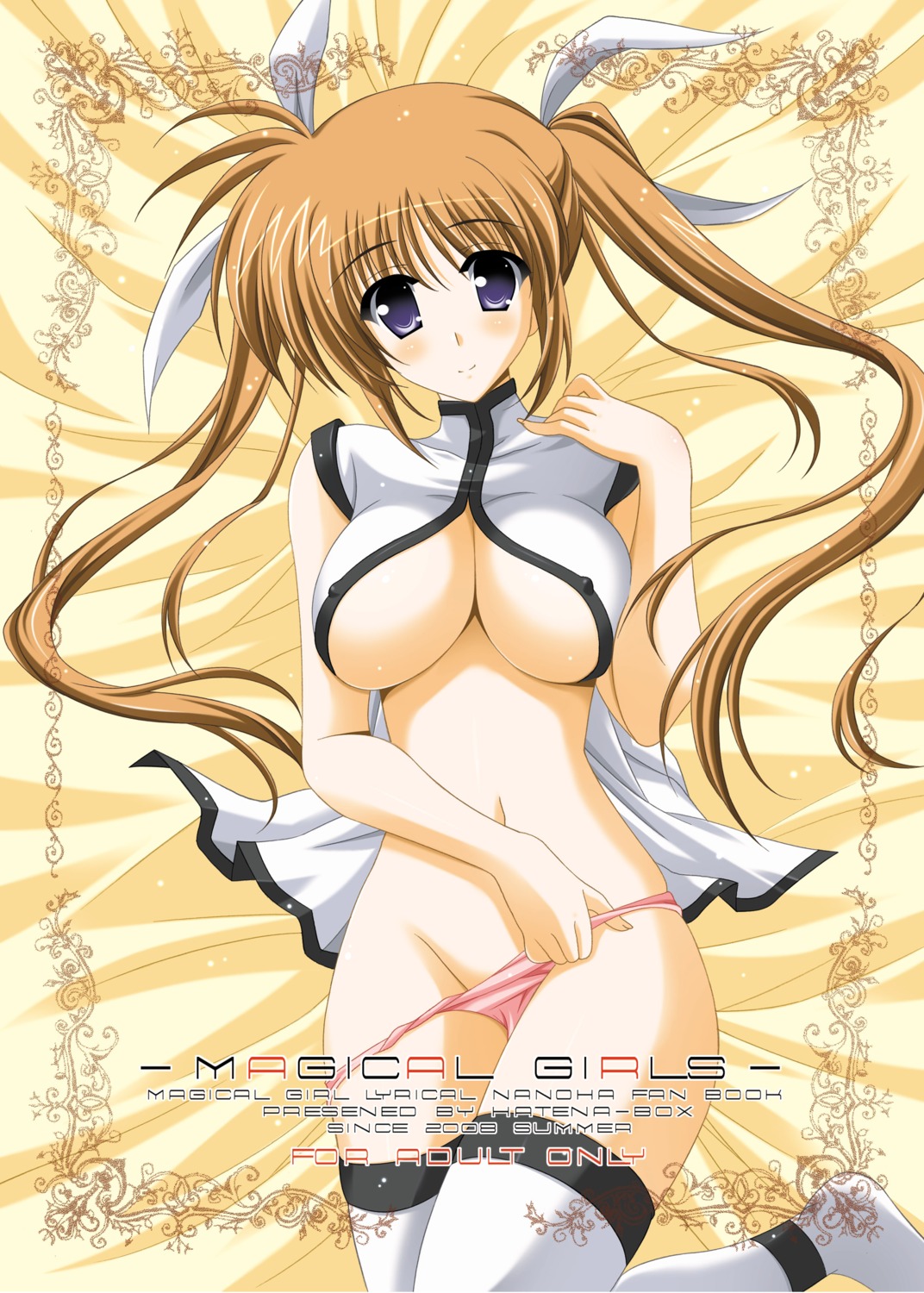 erect_nipples hatena-box mahou_shoujo_lyrical_nanoha mahou_shoujo_lyrical_nanoha_strikers oda_kenichi pantsu takamachi_nanoha thighhighs underboob