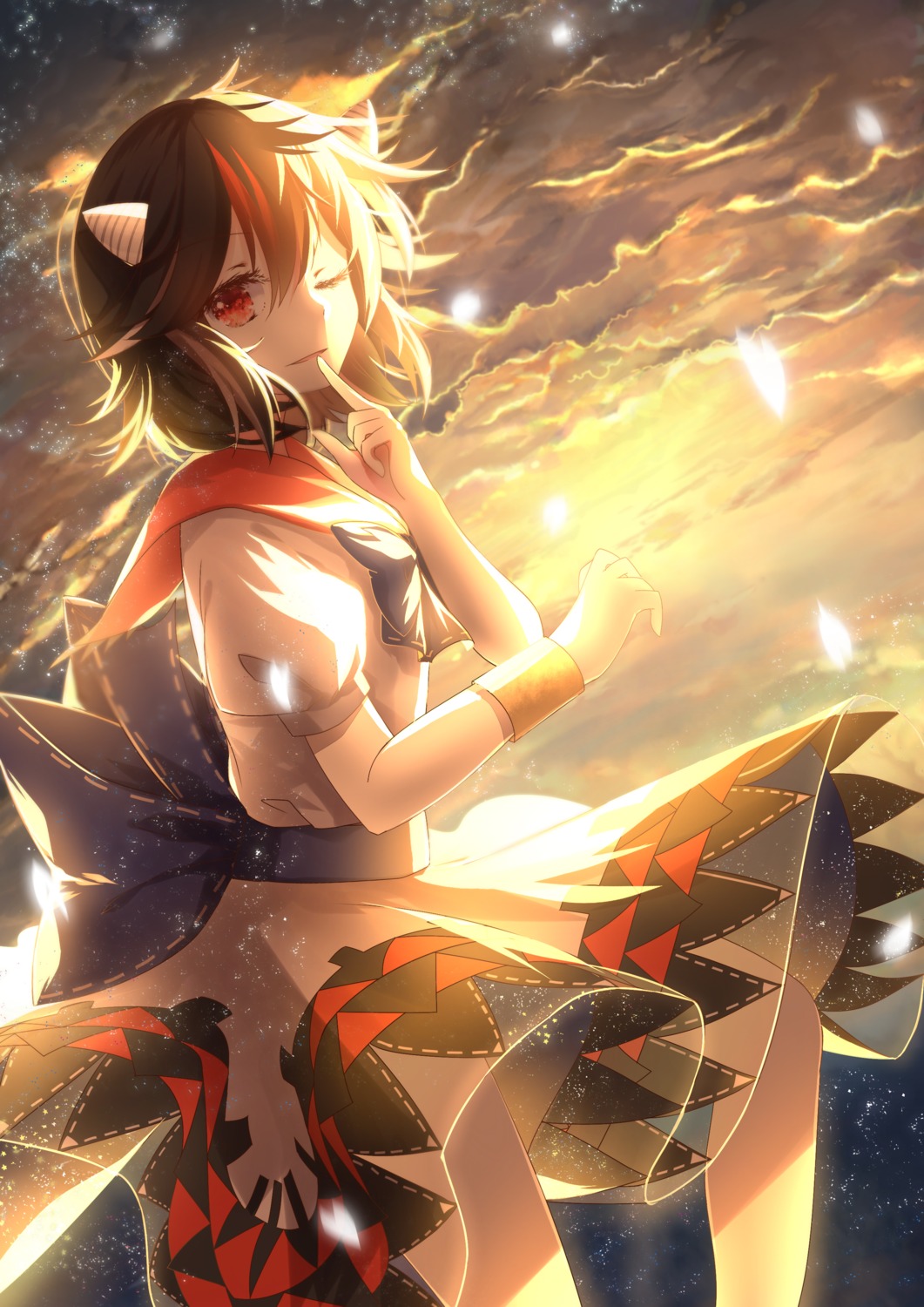 3000kojun dress horns kijin_seija see_through touhou