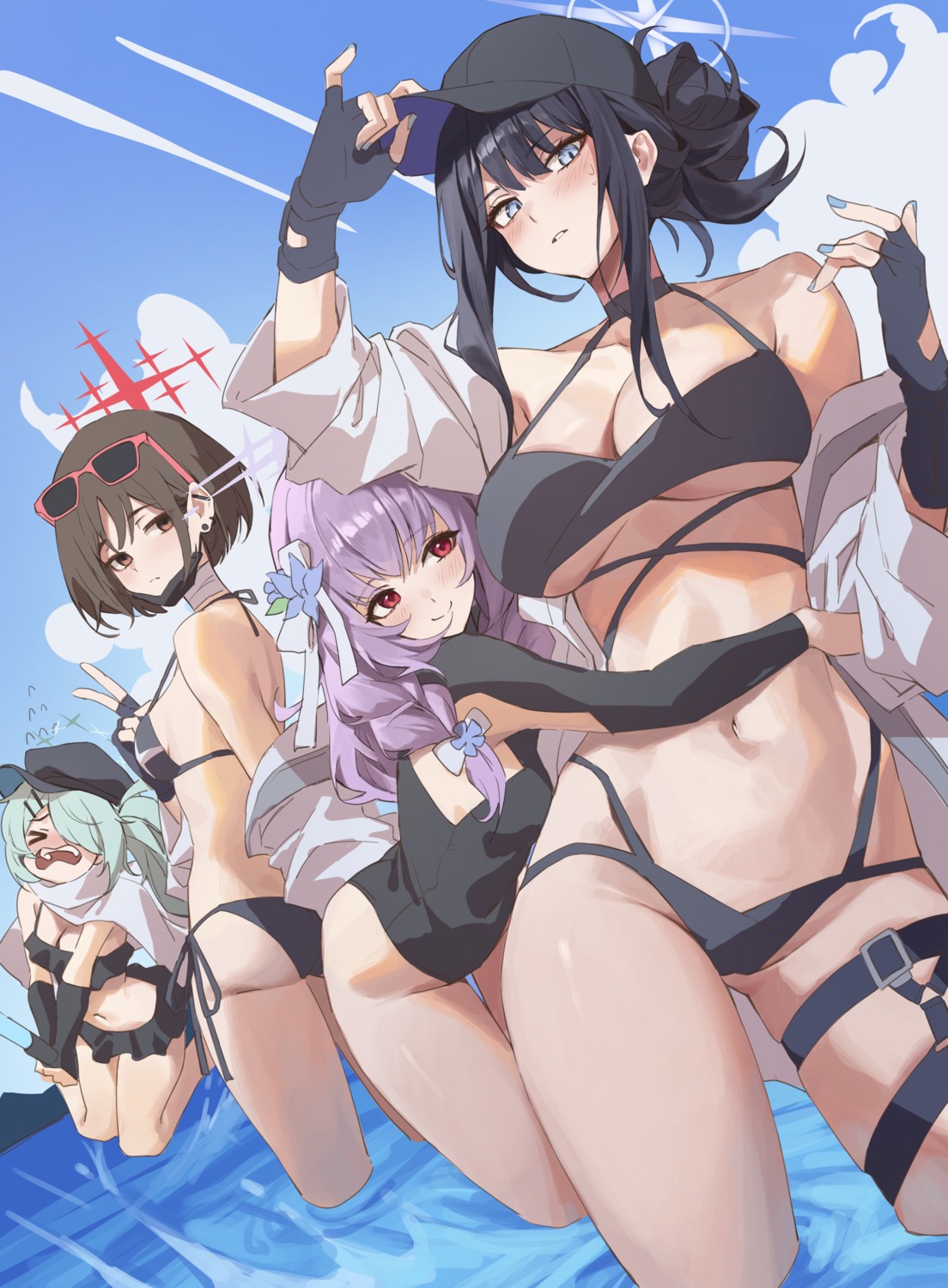 bikini blue_archive garter hakari_atsuko halo imashino_misaki joumae_saori netural swimsuits tsuchinaga_hiyori