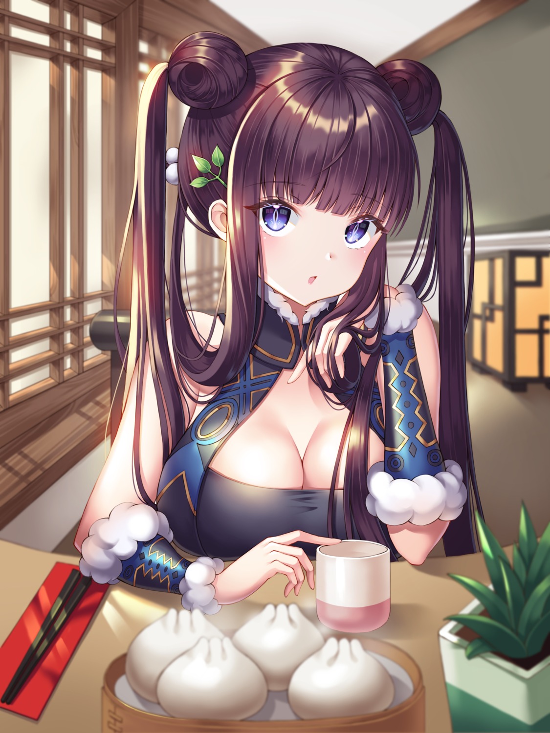 artist_revision asian_clothes cleavage fate/grand_order now_(nowsicaa_) yang_guifei_(fate/grand_order)
