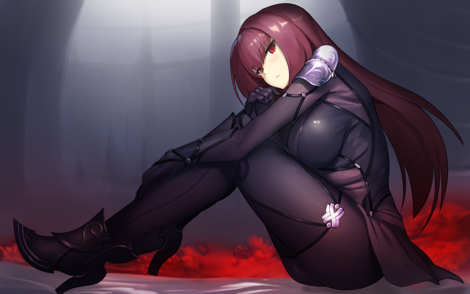 armor bodysuit fate/grand_order heels muunyan_(yumenekoya) scathach_(fate/grand_order)