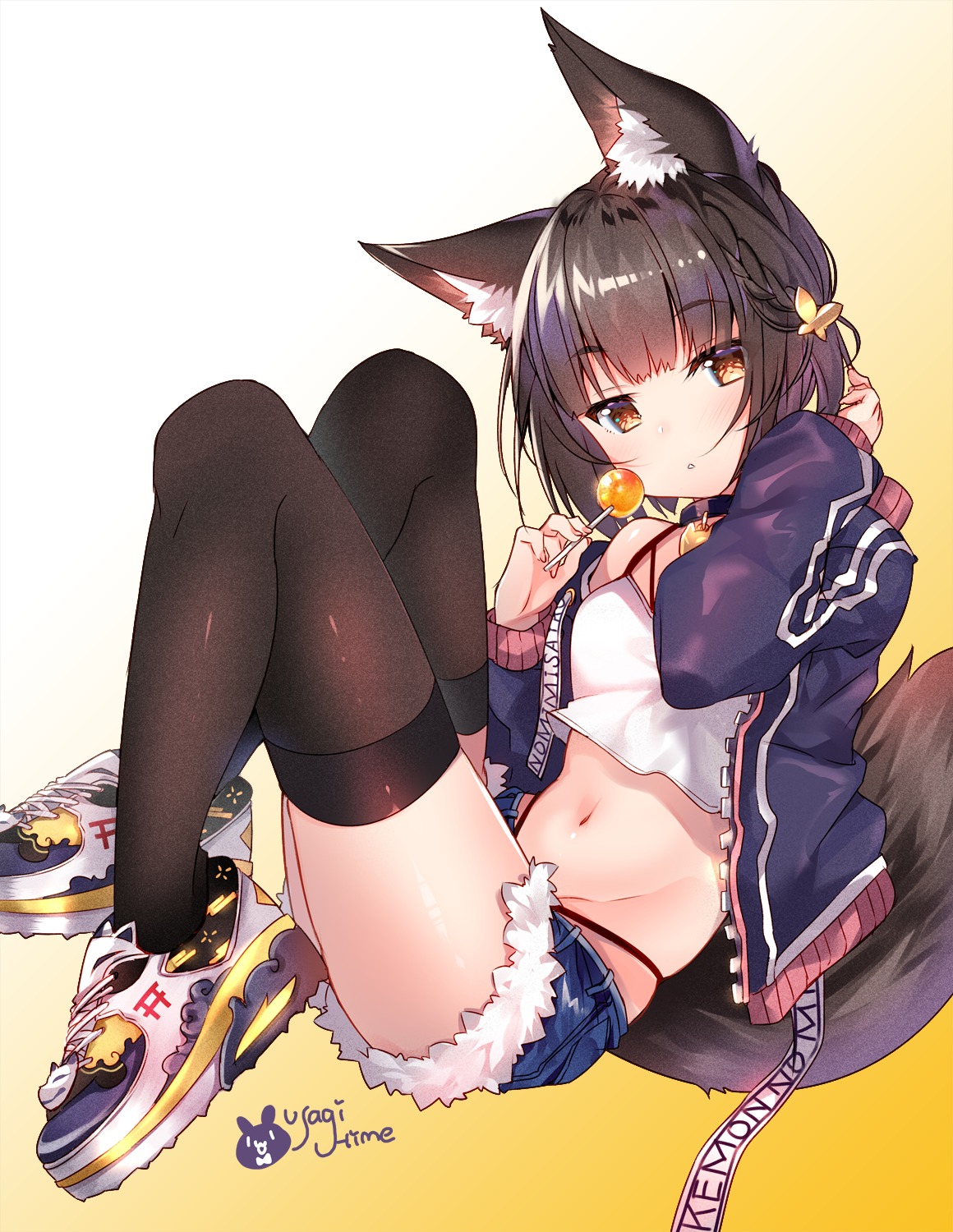 animal_ears pantsu tail thighhighs thong usagihime