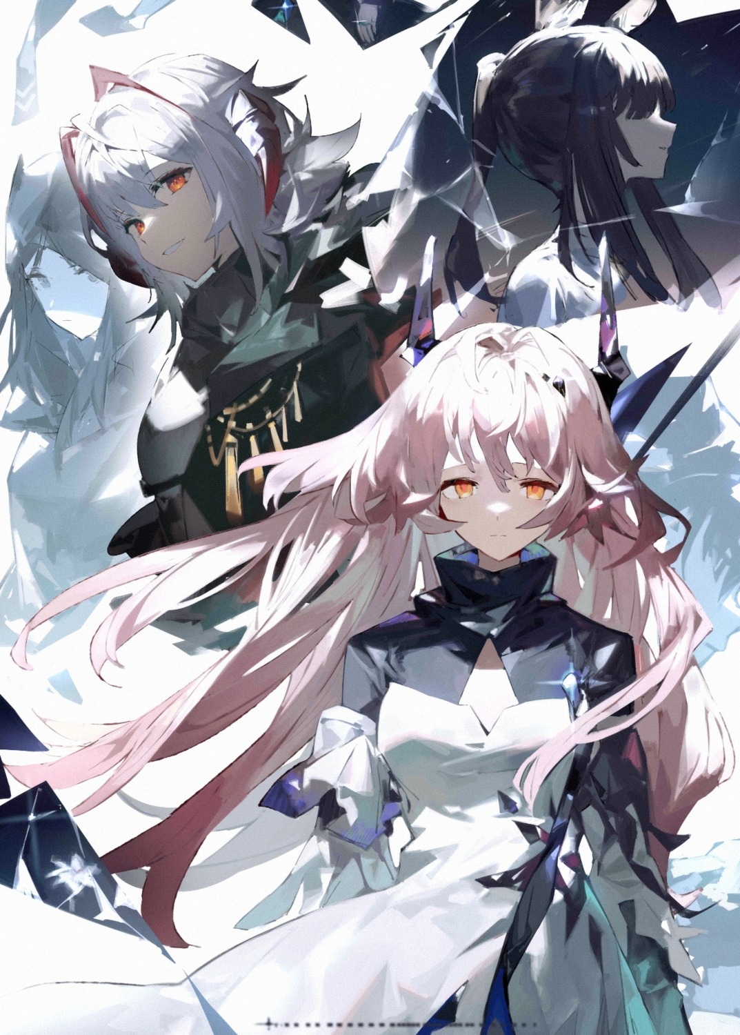 amiya_(arknights) animal_ears arknights horns tagme theresa_(arknights) w_(arknights)