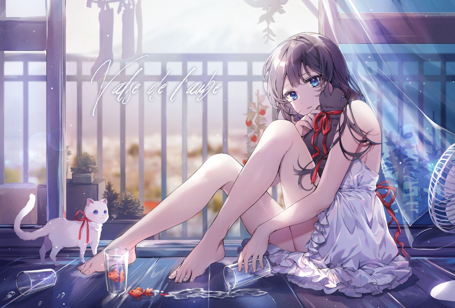 dress feet neko pillo skirt_lift summer_dress