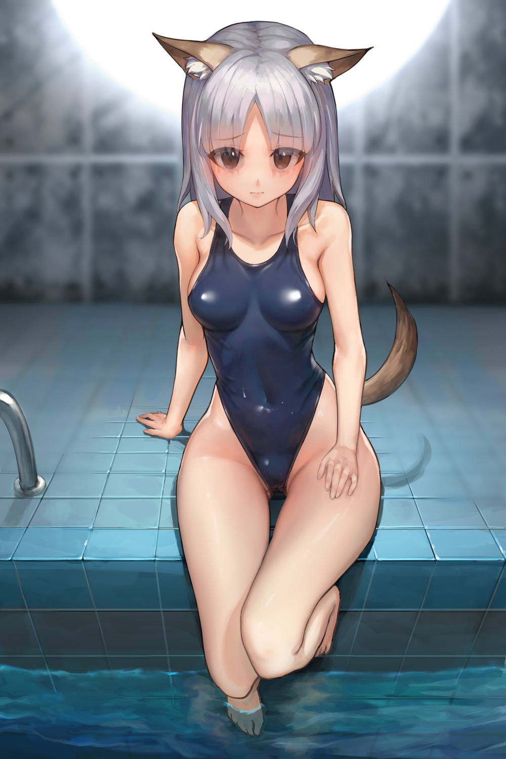 animal_ears egk513 strike_witches swimsuits tail wet