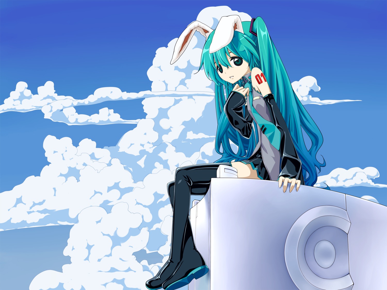 hatsune_miku thighhighs tinmo vocaloid