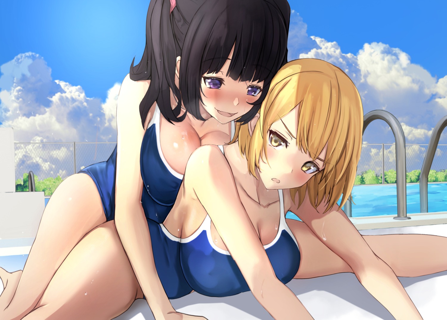 cleavage school_swimsuit swimsuits untsue yuri