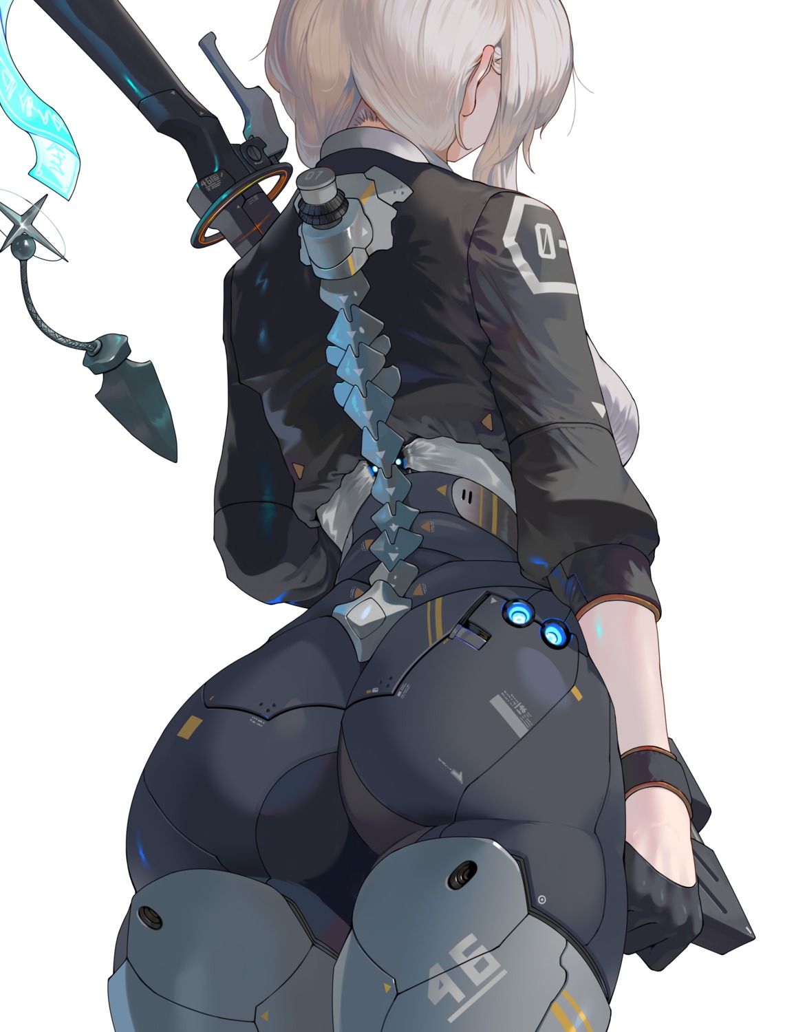 ass mecha_musume uniform weapon yunimaru