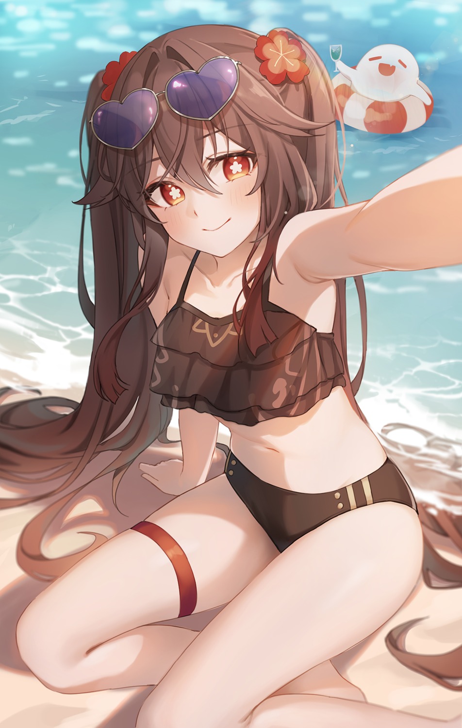 bikini garter genshin_impact gya_(144) hu_tao megane selfie swimsuits