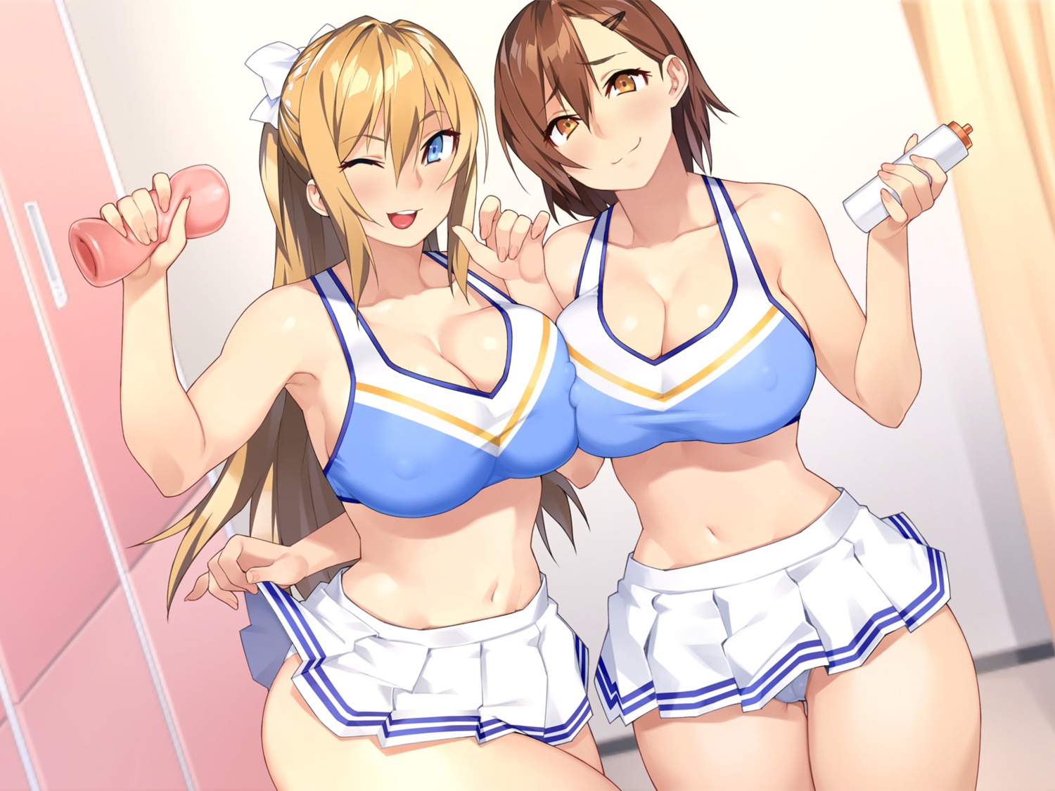 cameltoe cheerleader cleavage erect_nipples pantsu real_xxiii skirt_lift