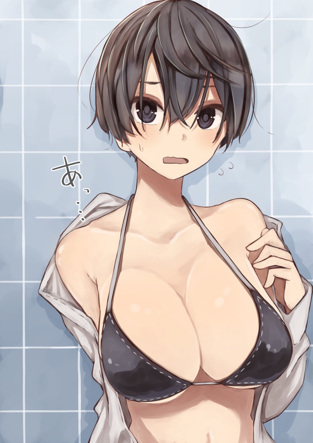 bikini_top cleavage open_shirt rutchifu_(31_pacers) swimsuits