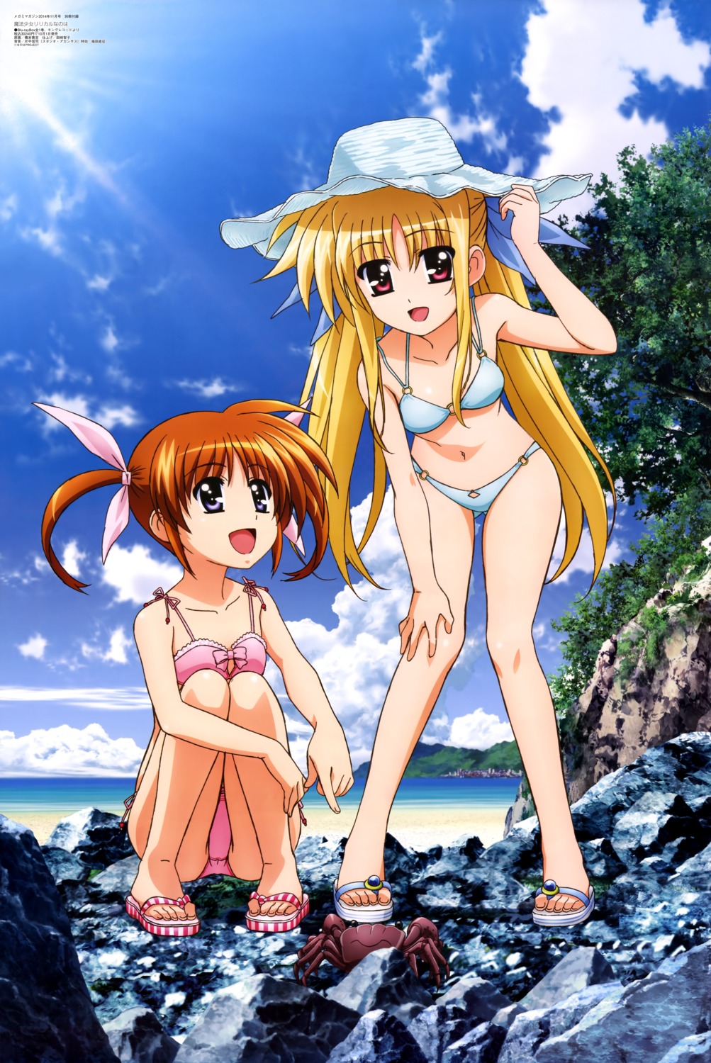 bikini fate_testarossa hashimoto_takayoshi mahou_shoujo_lyrical_nanoha swimsuits takamachi_nanoha