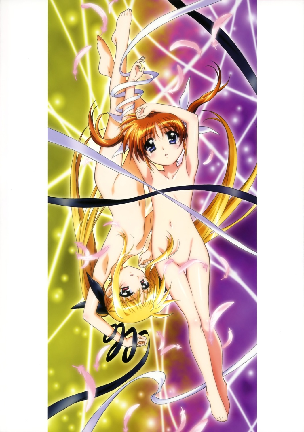 fate_testarossa loli mahou_shoujo_lyrical_nanoha mahou_shoujo_lyrical_nanoha_the_movie_1st naked naked_ribbon takamachi_nanoha