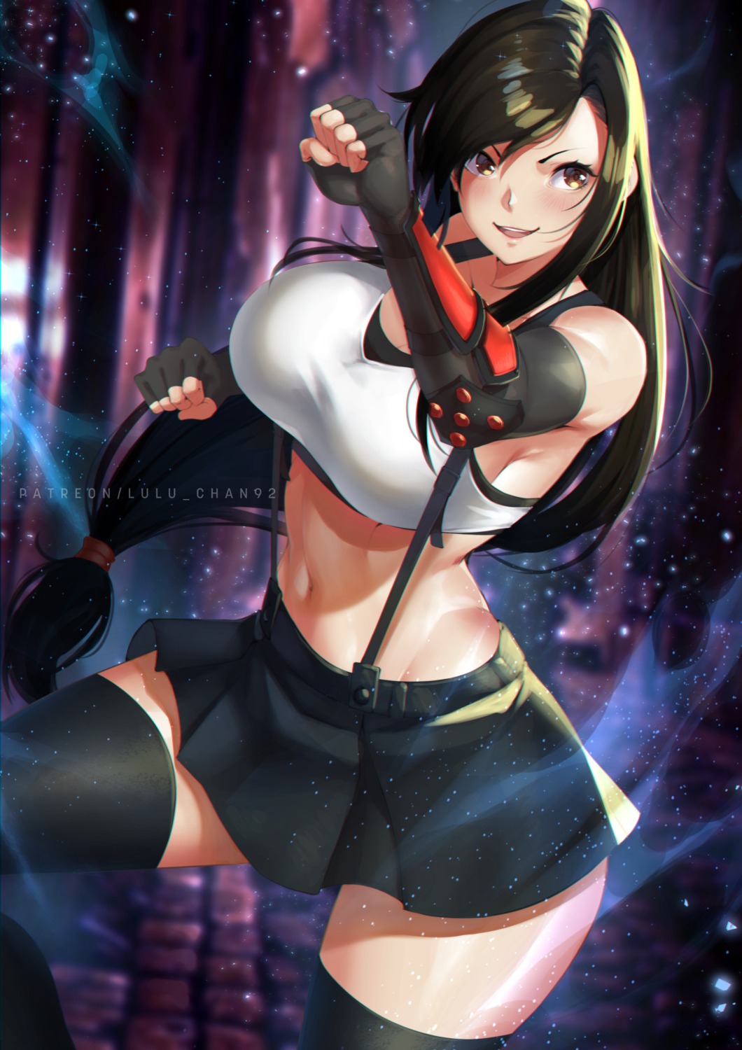 final_fantasy final_fantasy_vii lulu-chan92 skirt_lift thighhighs tifa_lockhart