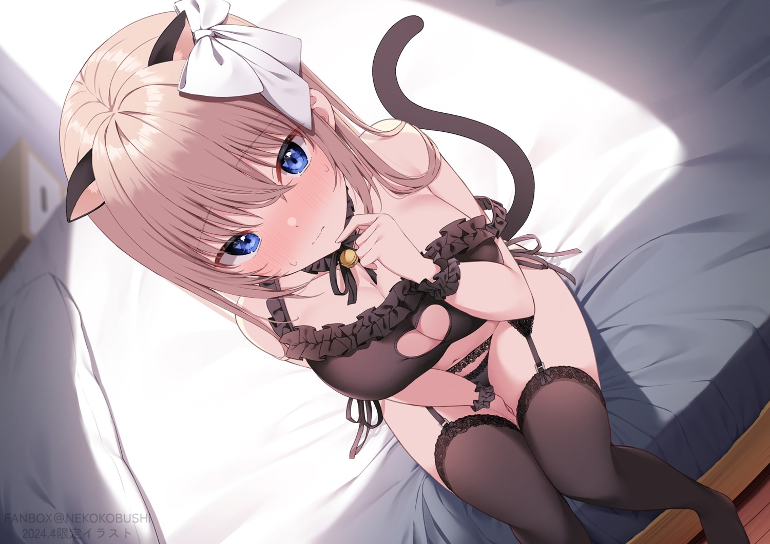 animal_ears bra garter_belt nekokobushi nekomimi pantsu stockings string_panties tail thighhighs