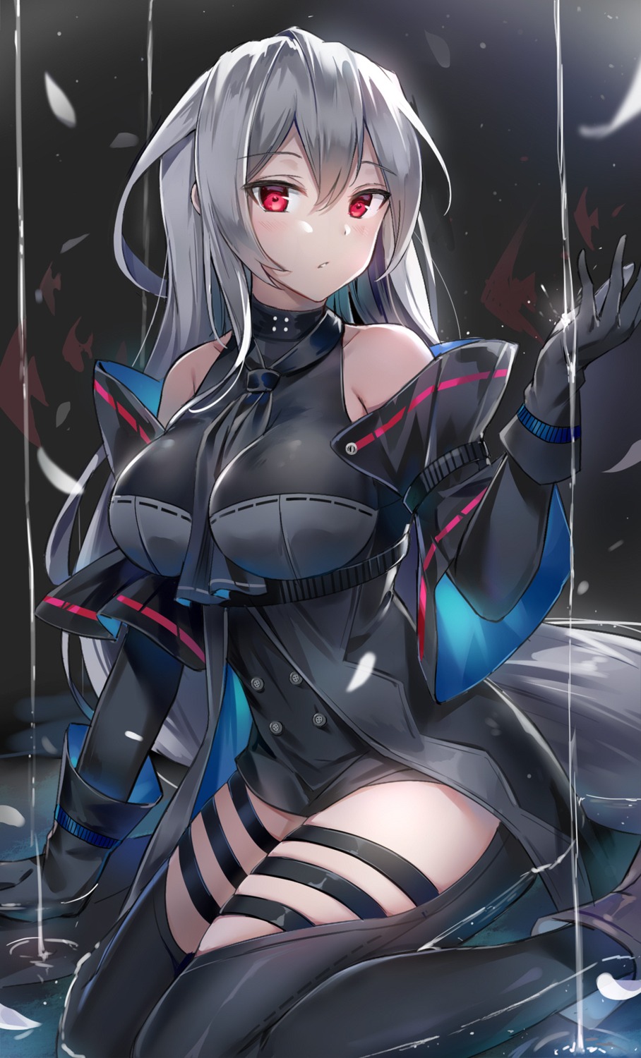 arknights garter ginn_(hzh770121) skadi_(arknights) wet