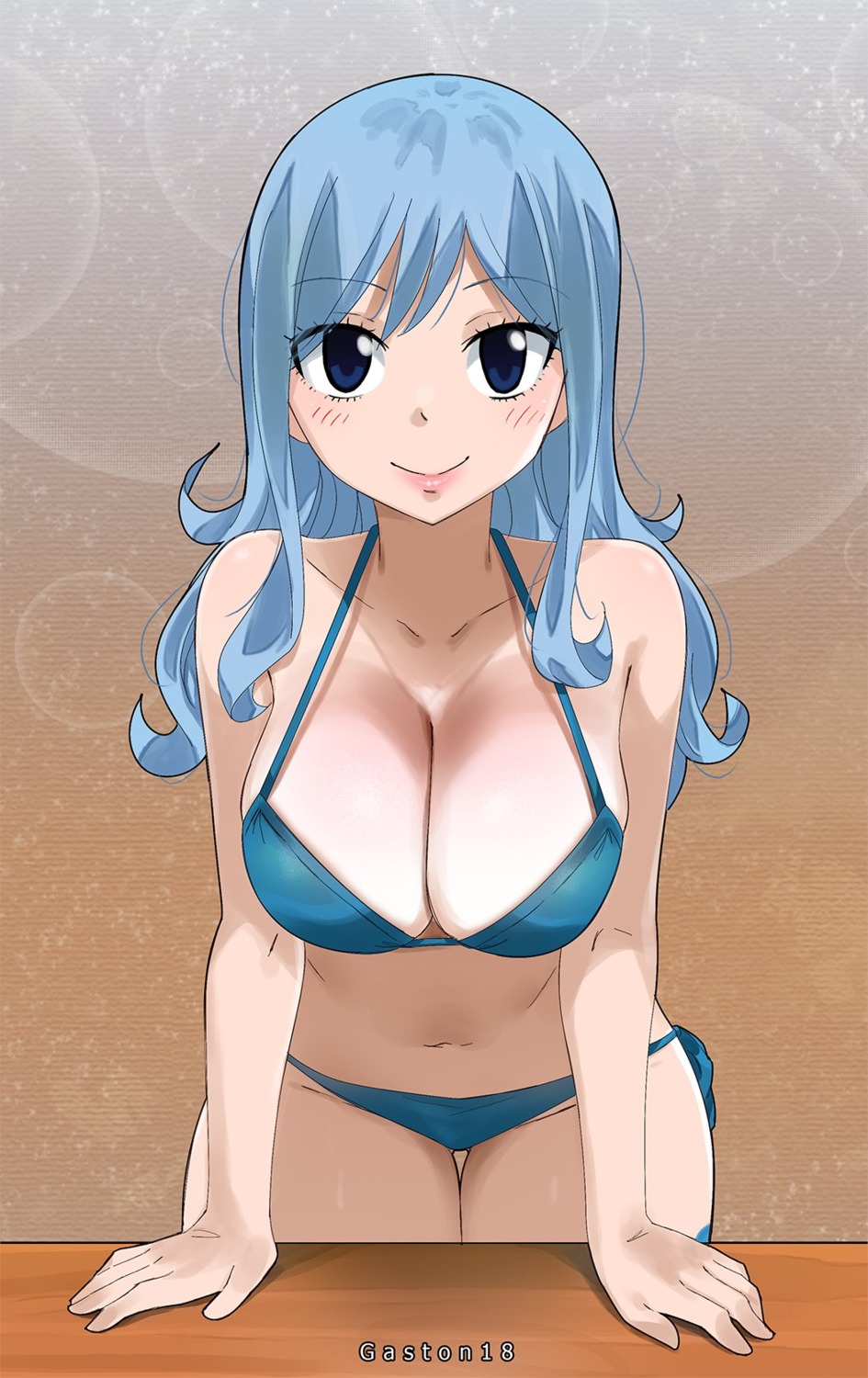 bikini cleavage fairy_tail gaston18 juvia_lockser swimsuits