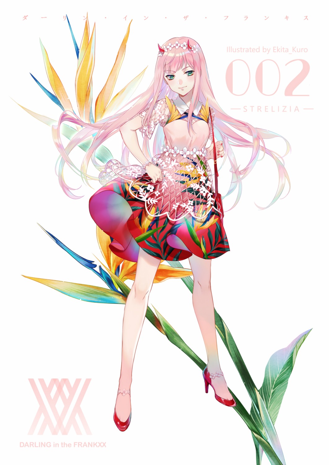 darling_in_the_franxx dress ekita_xuan heels horns zero_two_(darling_in_the_franxx)