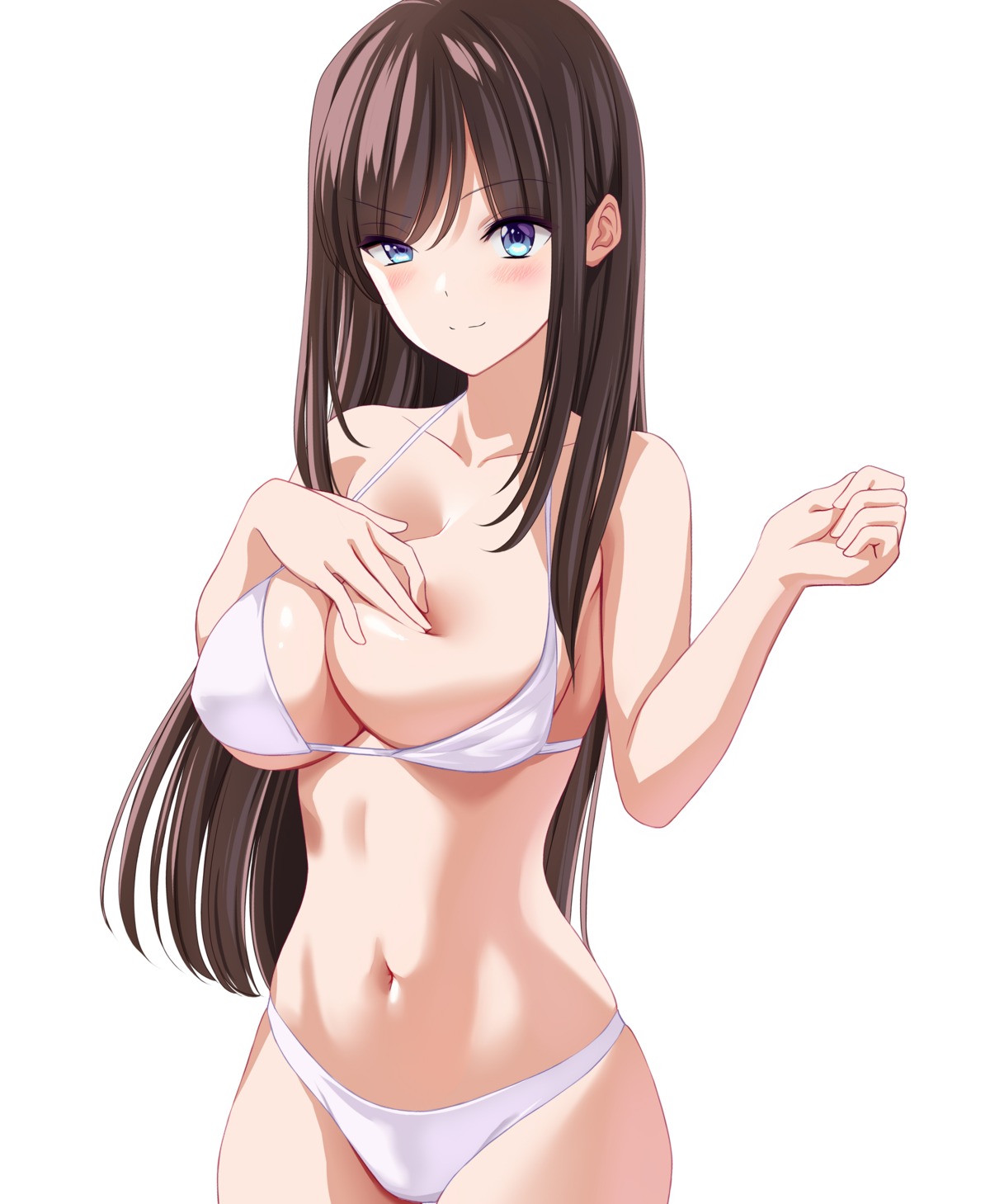 bikini breast_hold breasts marui_koishi swimsuits