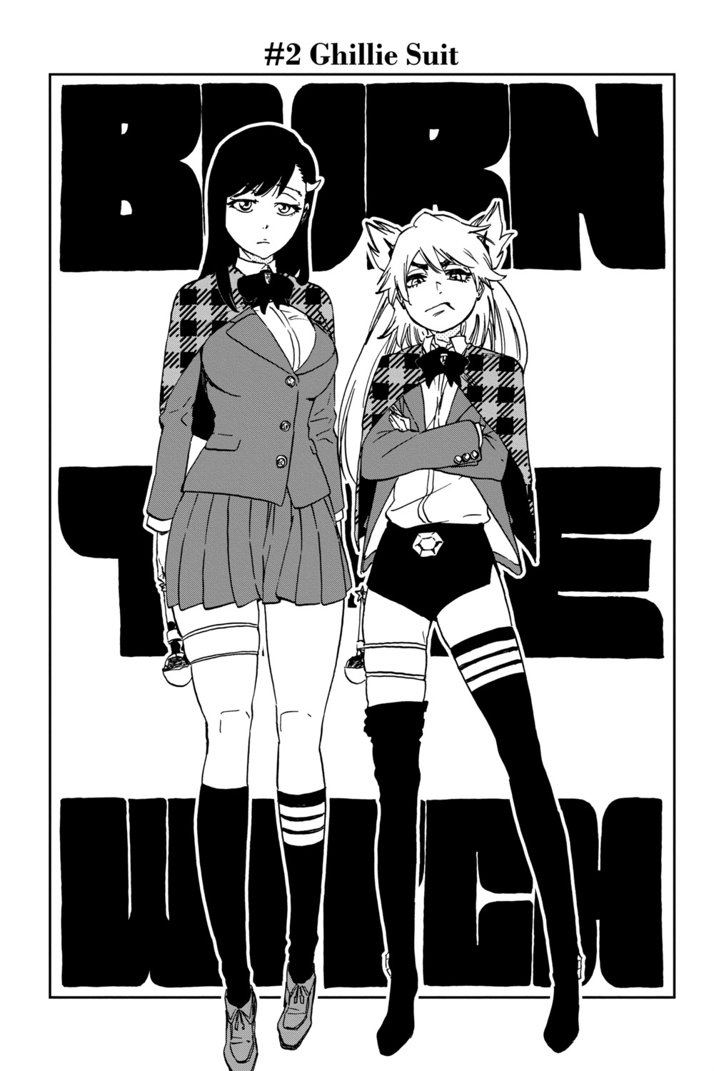 burn_the_witch garter kubo_tite monochrome niihashi_noel ninny_spangcole seifuku thighhighs