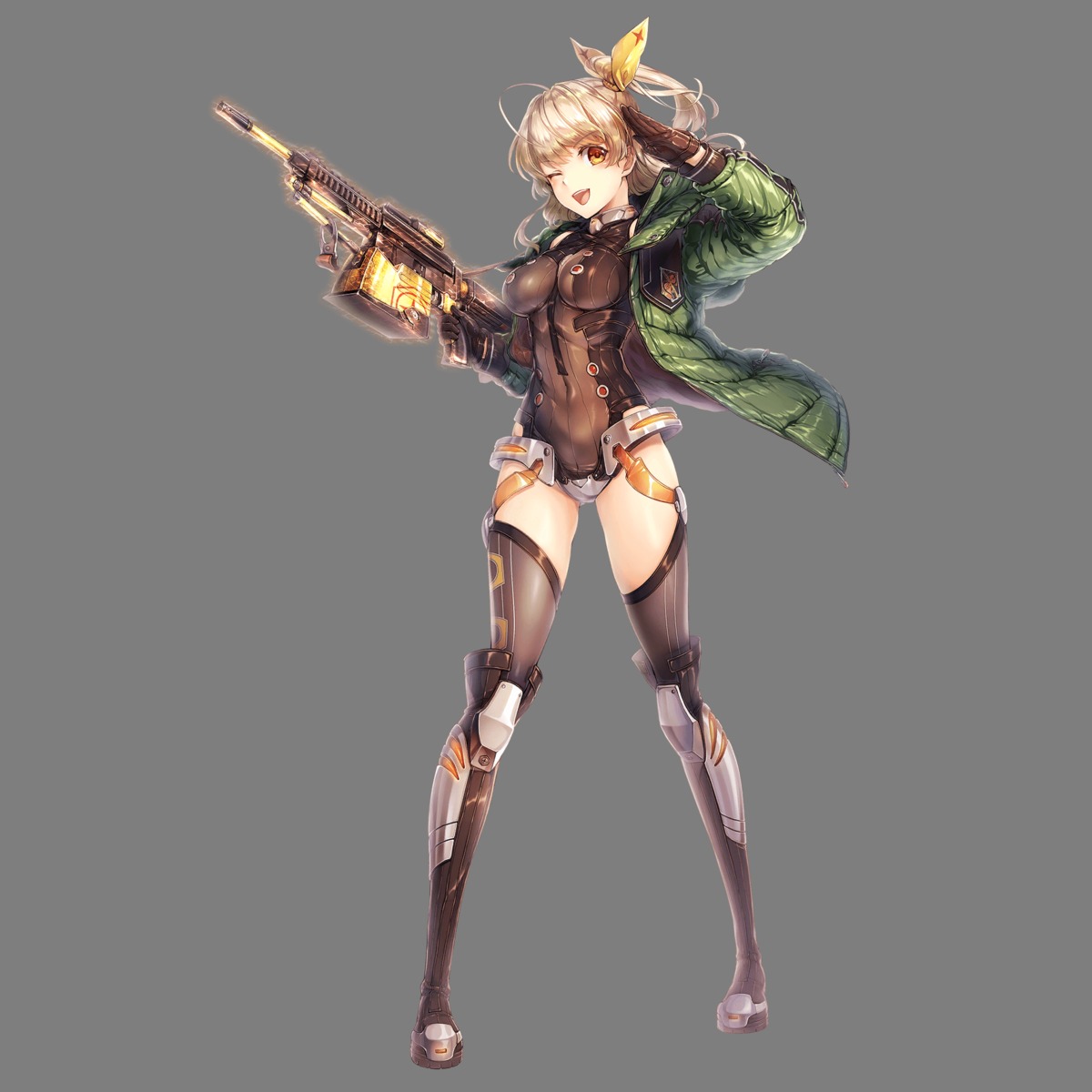 armor gun leotard thighhighs transparent_png unitia