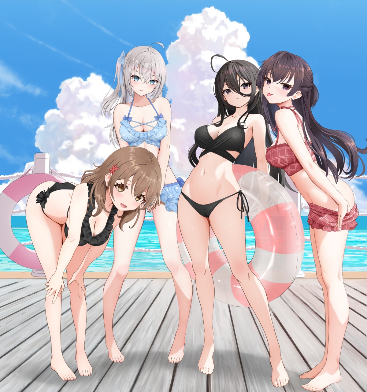 alisa_mikhailovna_kujou bikini gibun_(sozoshu) kimishima_ayano mariya_mikhailovna_kujou panty_pull suou_yuki swimsuits tokidoki_bosotto_roshia-go_de_dereru_tonari_no_alya-san undressing