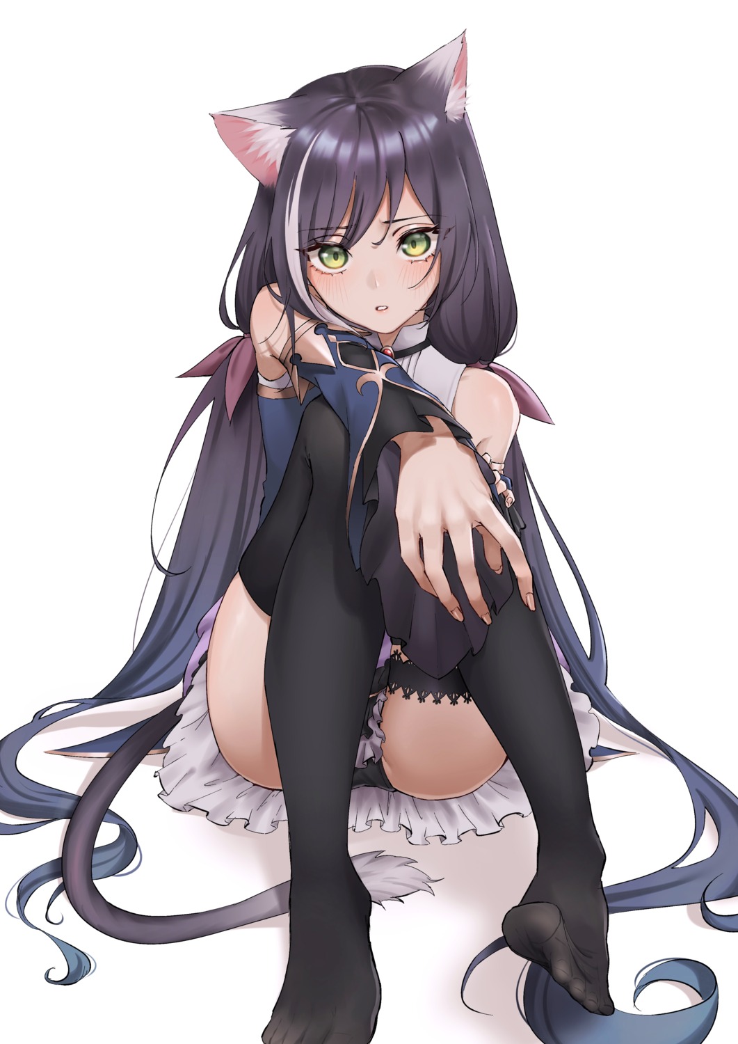 animal_ears ass expulse feet karyl_(princess_connect) nekomimi pantsu princess_connect princess_connect!_re:dive skirt_lift tail thighhighs