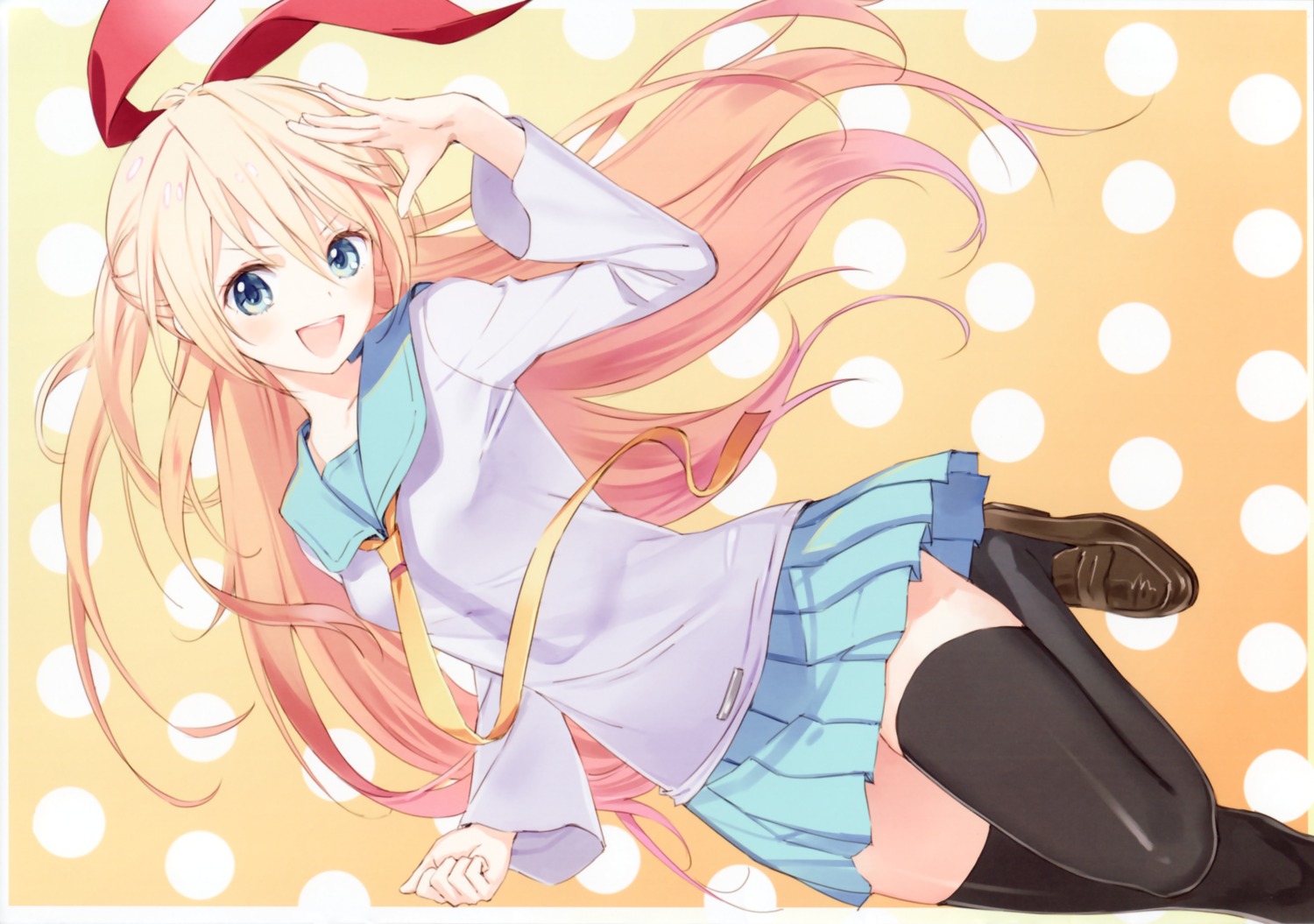 kirisaki_chitoge kishida_mel nisekoi seifuku thighhighs