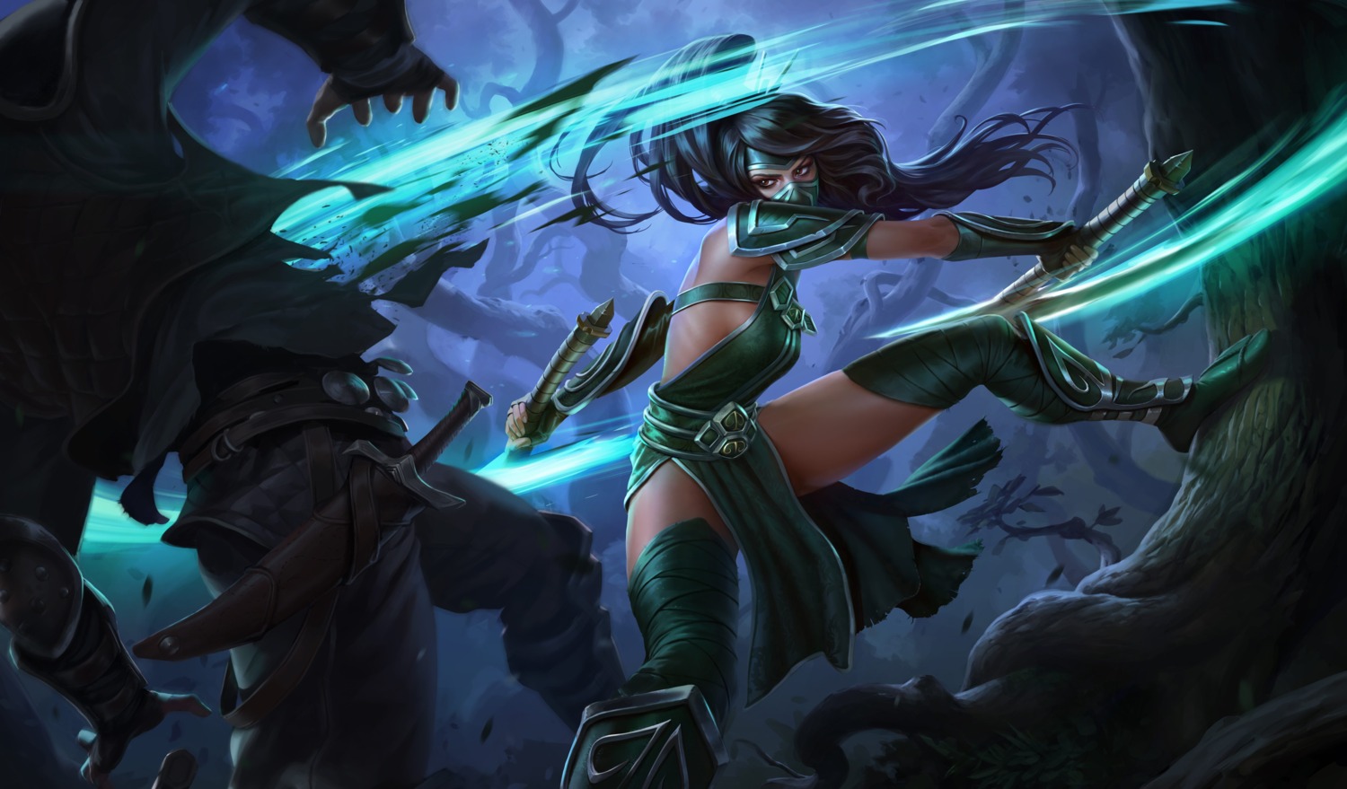 akali armor dress league_of_legends tagme thighhighs weapon