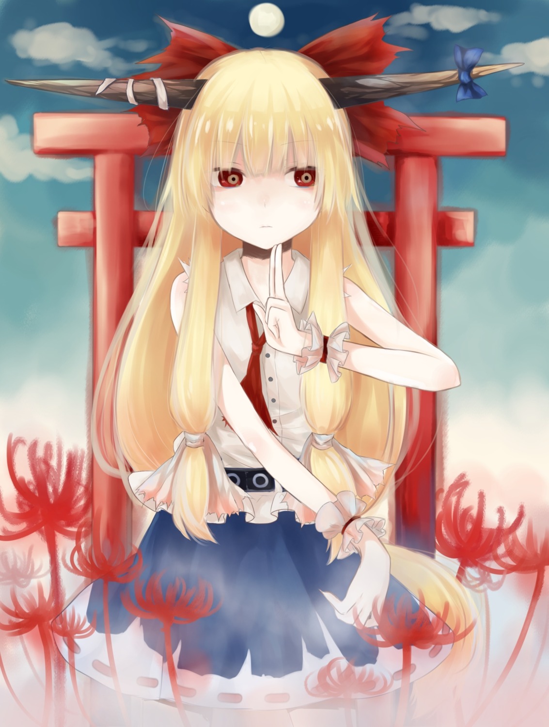 horns ibuki_suika touhou yuu-rin