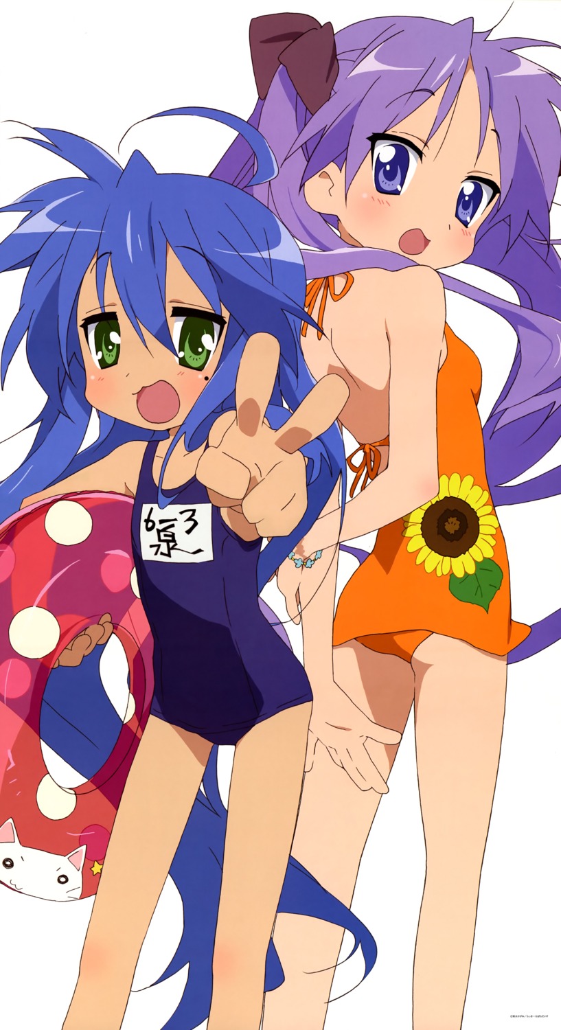 hiiragi_kagami izumi_konata lucky_star school_swimsuit swimsuits