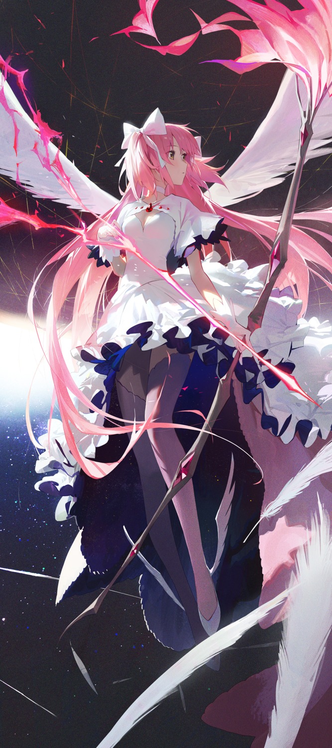 dress kaname_madoka modare puella_magi_madoka_magica thighhighs ultimate_madoka weapon wings