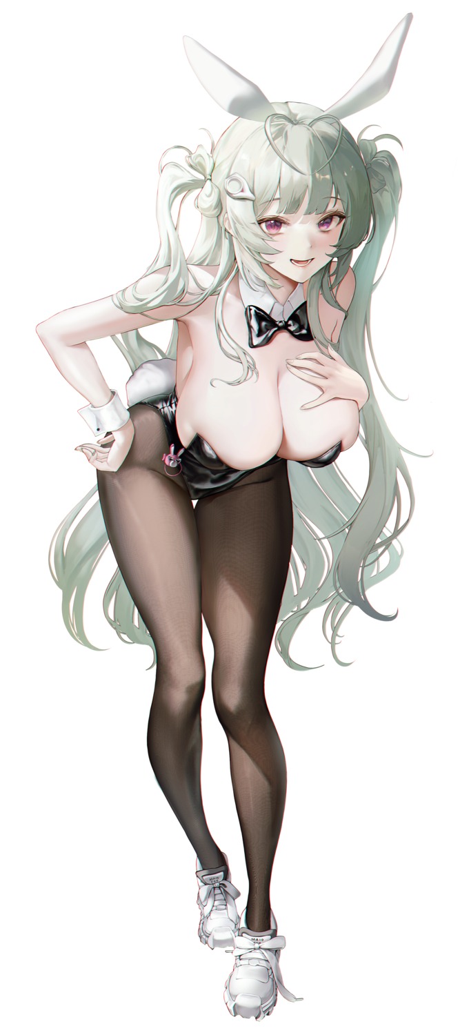 animal_ears bunny_ears bunny_girl dalla_(888_dalae) goddess_of_victory:_nikke no_bra pantyhose soda_(nikke) tail