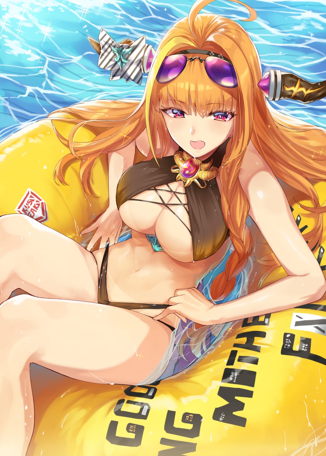 bikini hololive kiryuu_coco megane ohland swimsuits wet