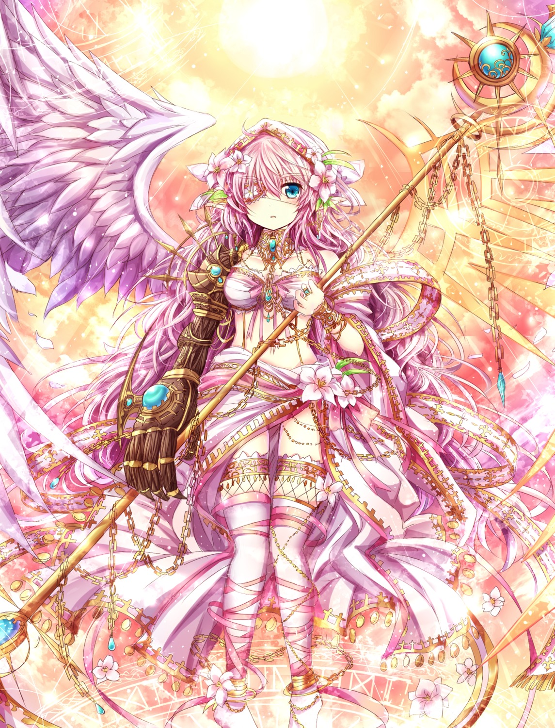 dress eyepatch rujia thighhighs weapon wings