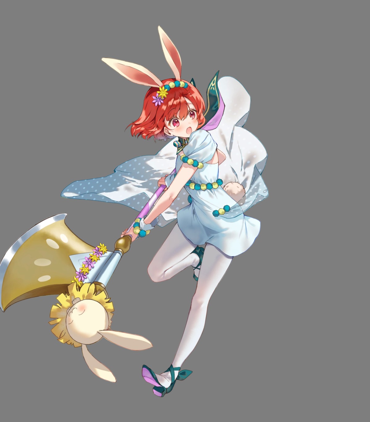 animal_ears bunny_ears dress fire_emblem fire_emblem:_shin_ankoku_ryuu_to_hikari_no_ken hanekoto maria_(fire_embelm) nintendo weapon