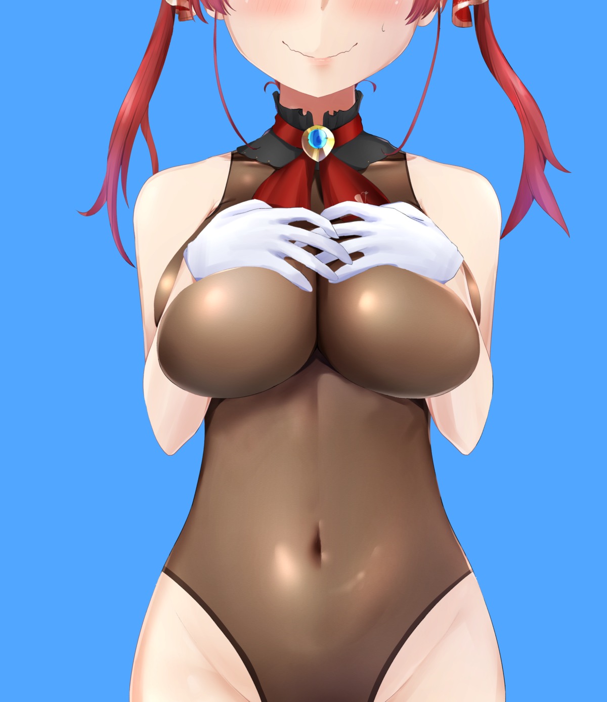 breast_hold hololive houshou_marine leotard soruto_reid