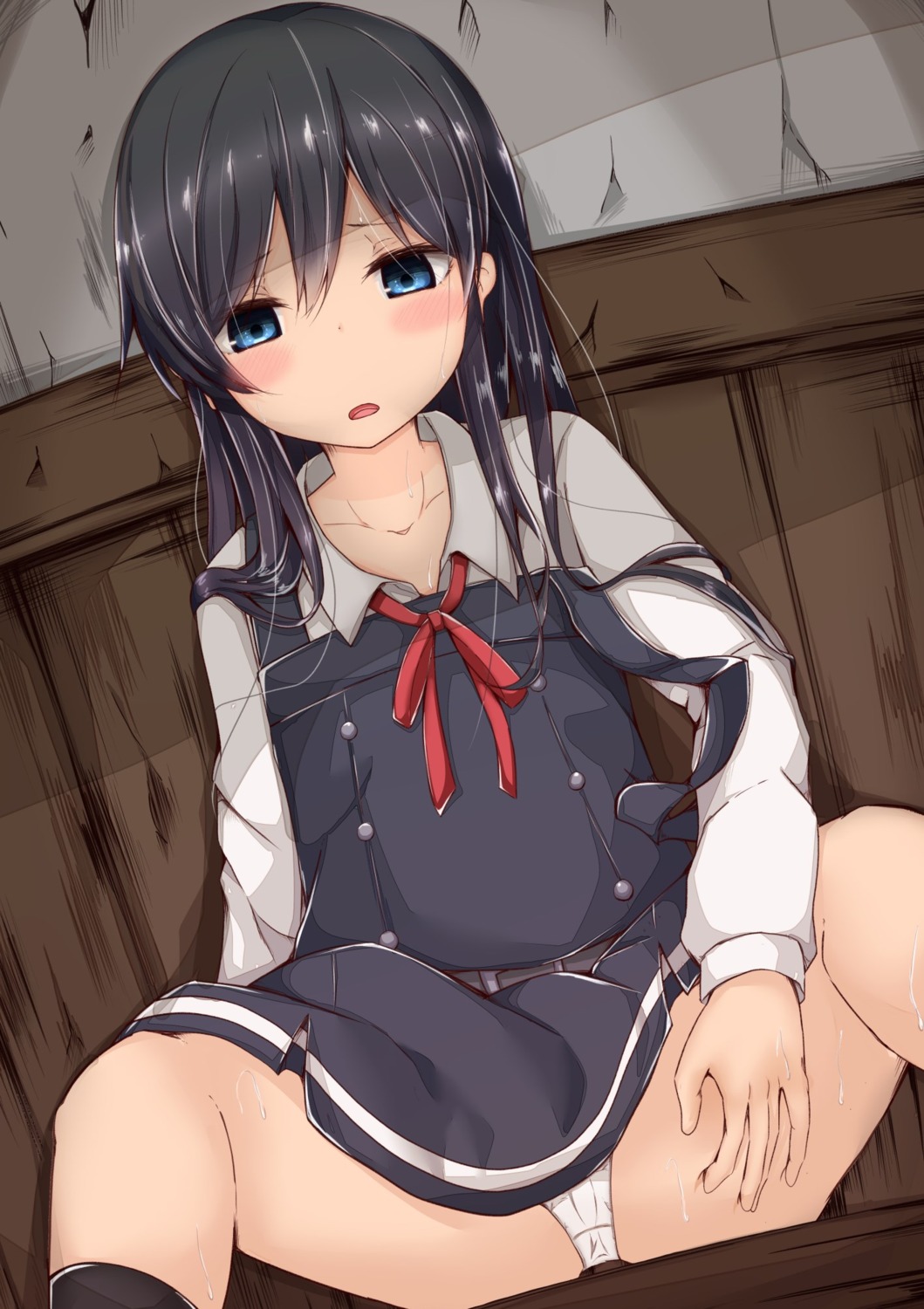 asashio_(kancolle) dress kantai_collection loli nishihata_kei pantsu seifuku